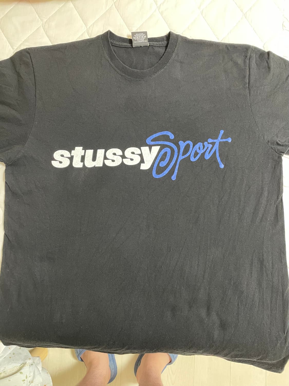[L] 스투시 Sport 블랙 반팔 티셔츠 새상품 상품이미지1