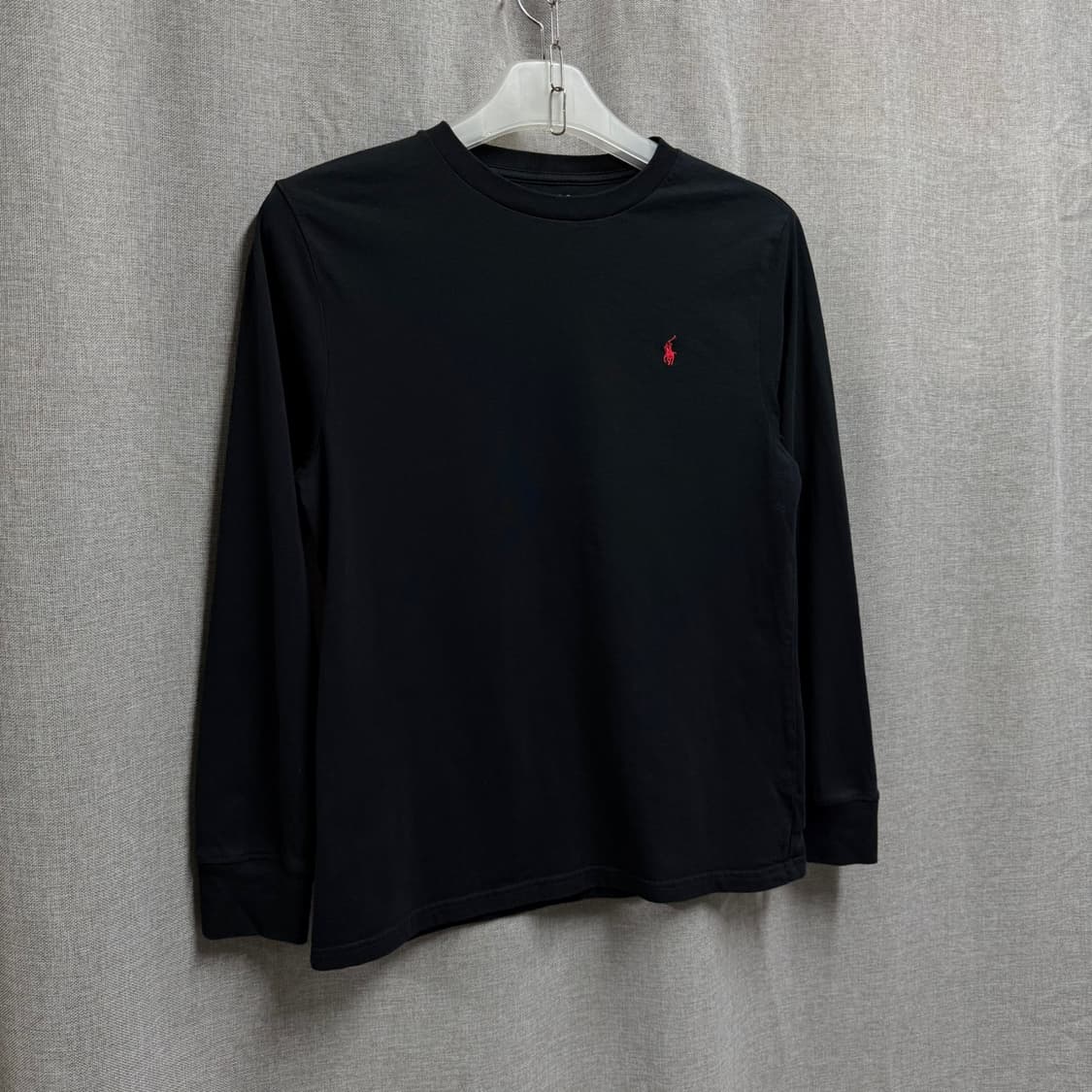 [160/L] 폴로 랄프로렌 베이직 블랙 라운드 긴팔 티셔츠 상품이미지2