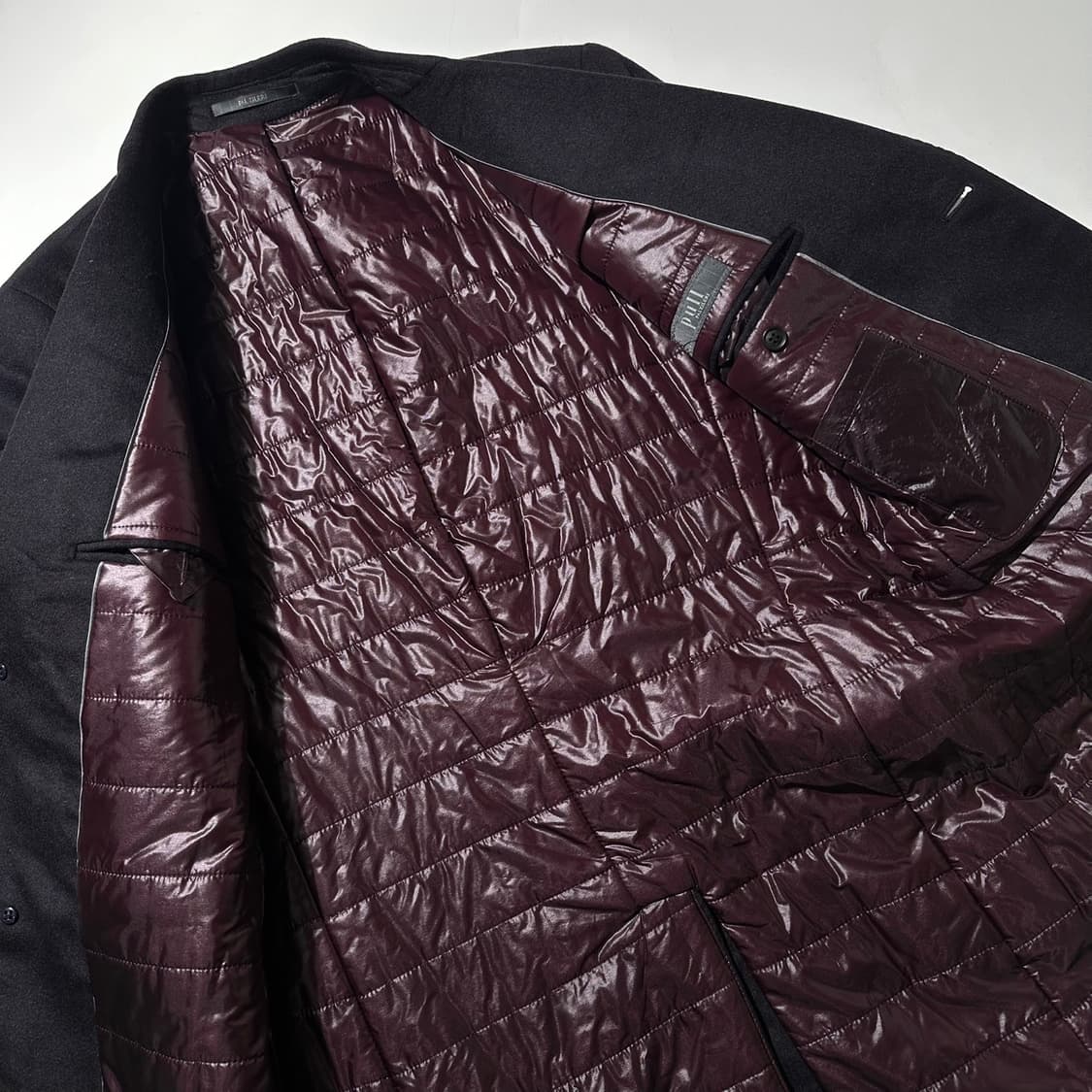 빨질레리 캐시미어 100% 싱글 패딩 코트 네이비 상품이미지8