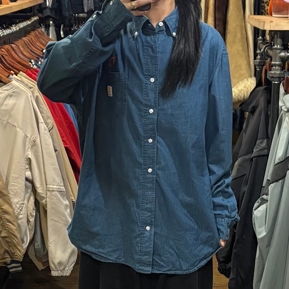 [HI] Carhartt 칼하트 긴팔셔츠 데님중청 상품이미지2