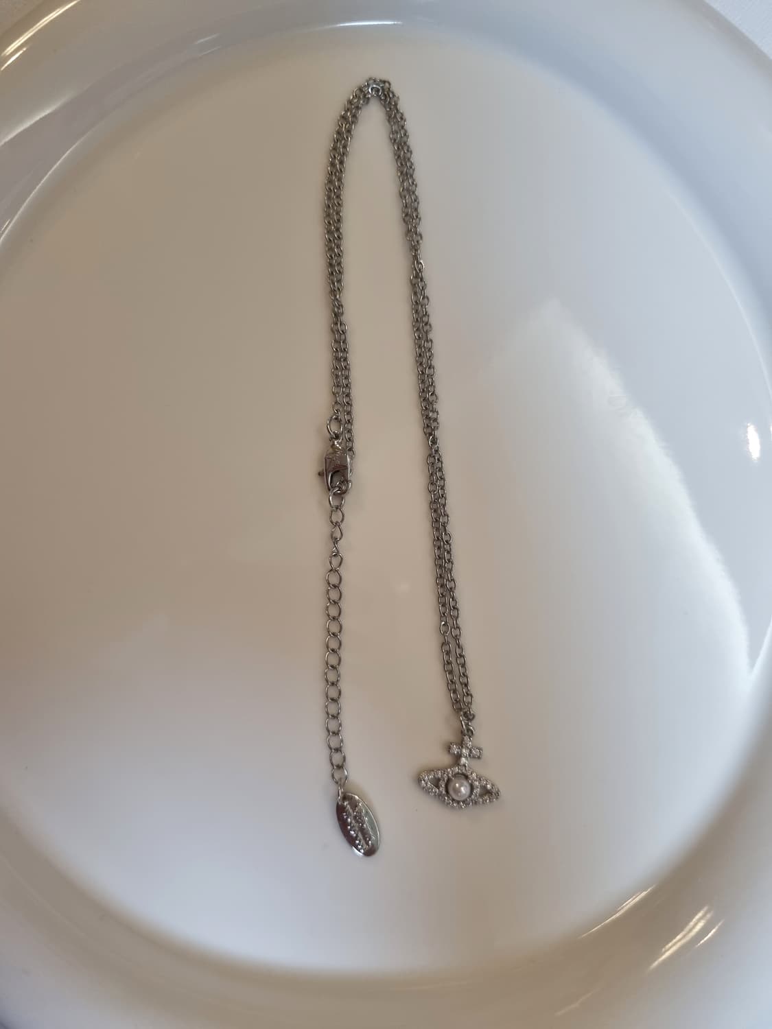 비비안웨스트우드 업사이클링 진주큐빅 목걸이 상품이미지4