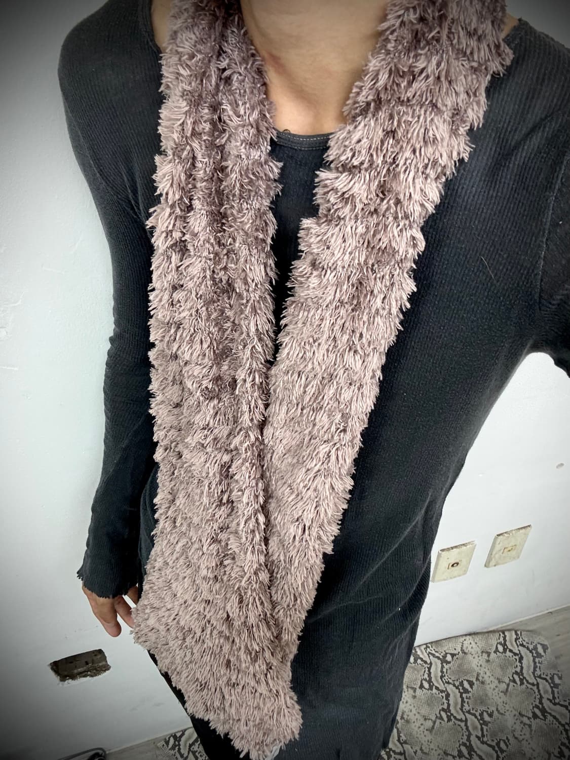 “Vintage” Dark Pink Fur Scarf 상품이미지1
