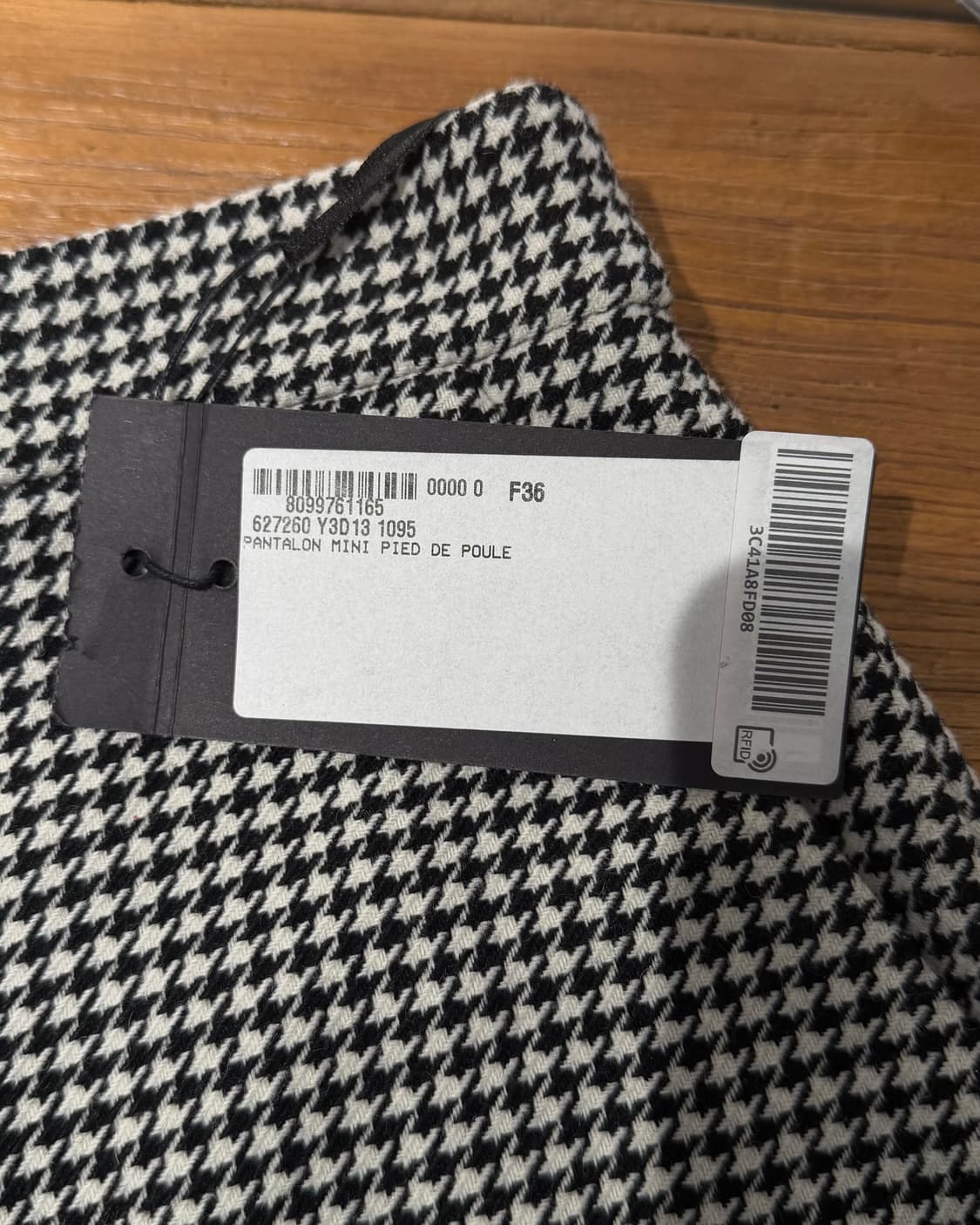 생로랑 블랙화이트 하운드투스 체크 패턴 팬츠 상품이미지7