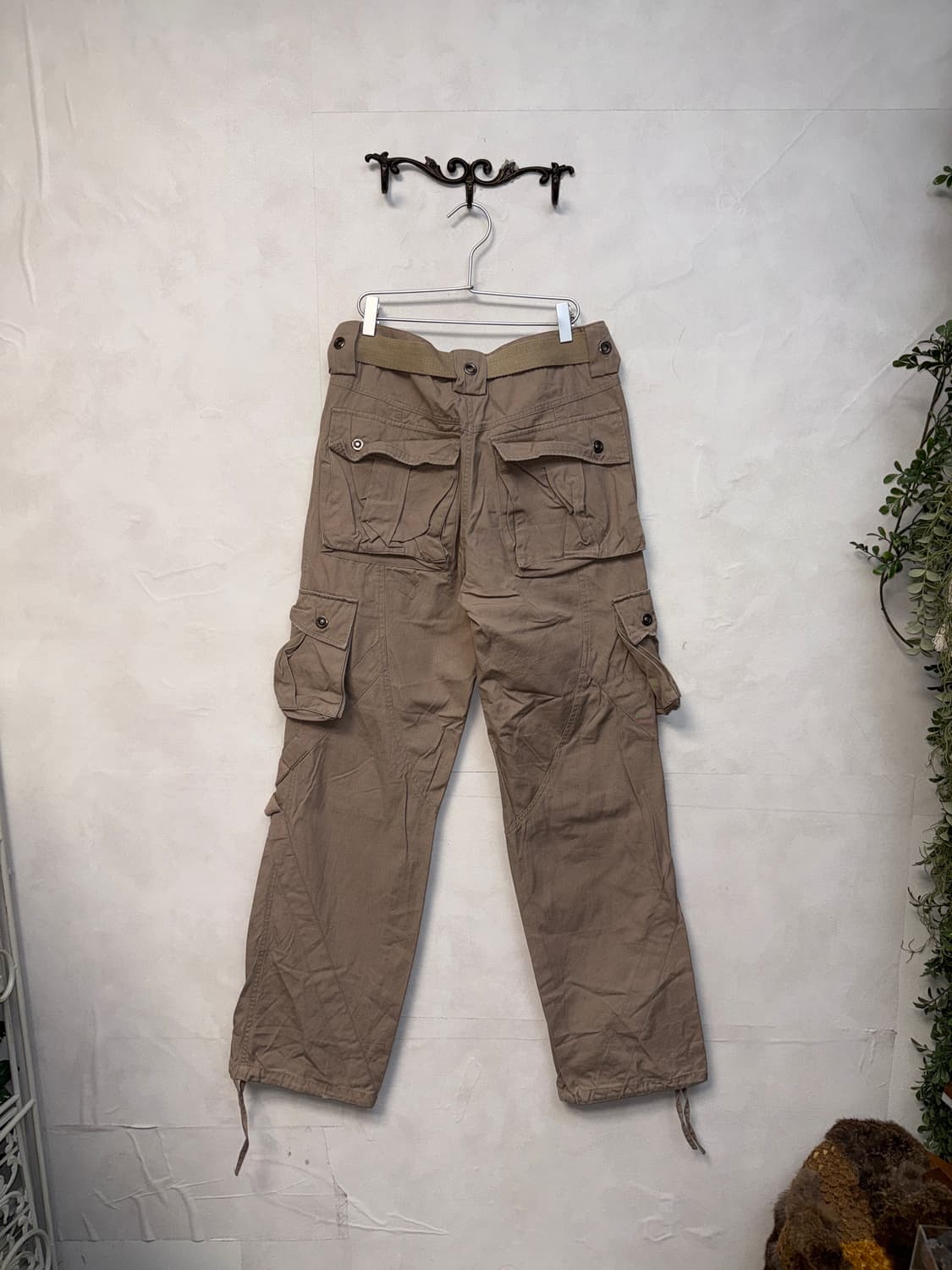 Pink beige multi pocket strap 카고팬츠 상품이미지4