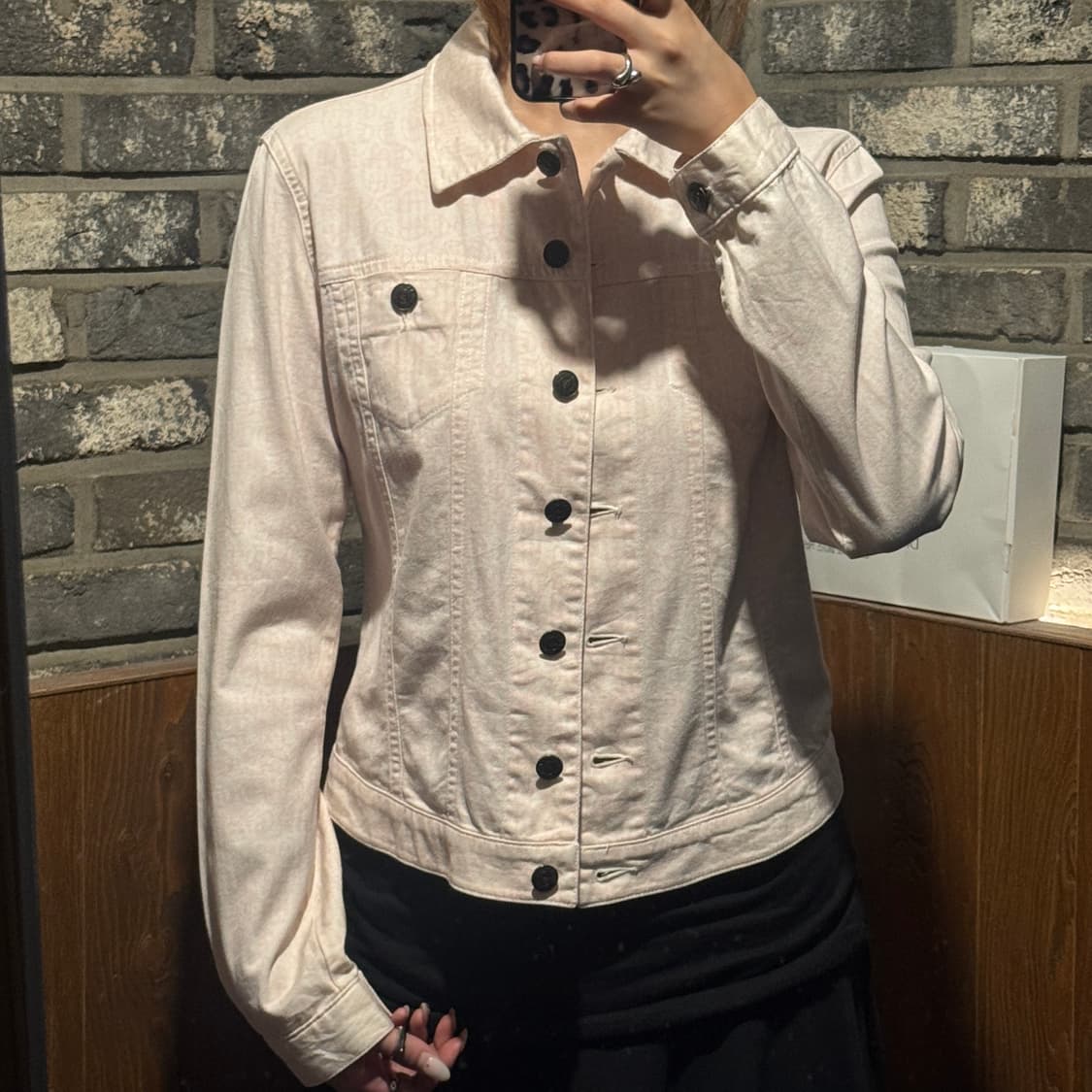 M) 아르마니 진스 핑크 패턴 트러커 자켓 상품이미지10
