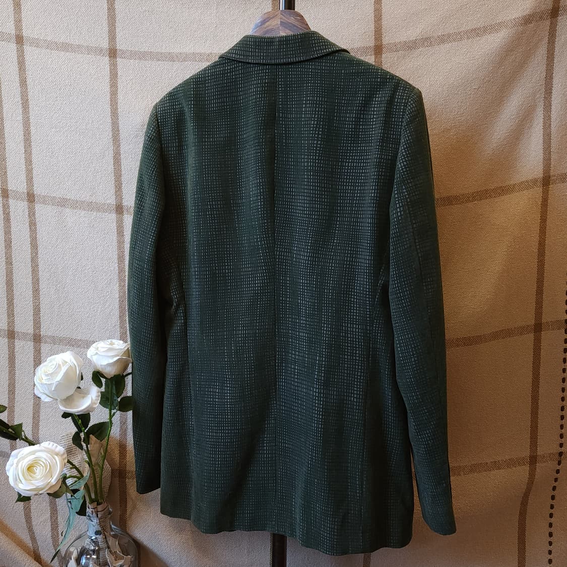 아르마니 블레이져 자켓 웹 디테일 원버튼 싱글 자켓 그린 50 상품이미지2