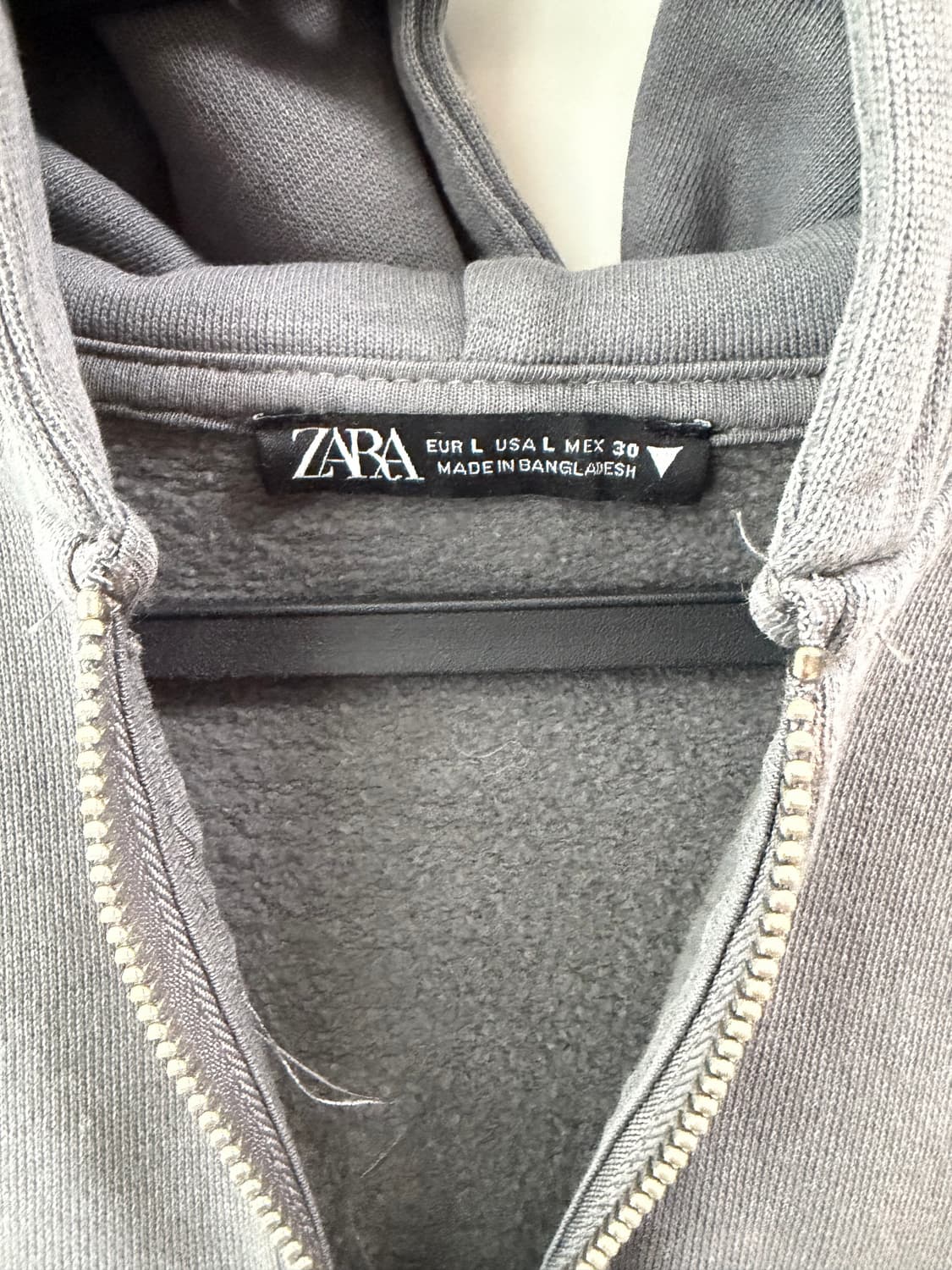 자라 차콜 그레이 후드집업 상품이미지3