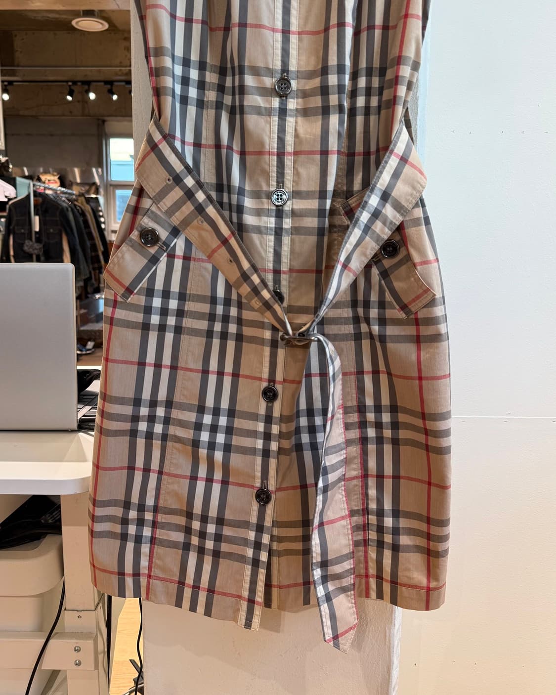 버버리 브릿 베이지 노바체크 벨티드 하프원피스  상품이미지4