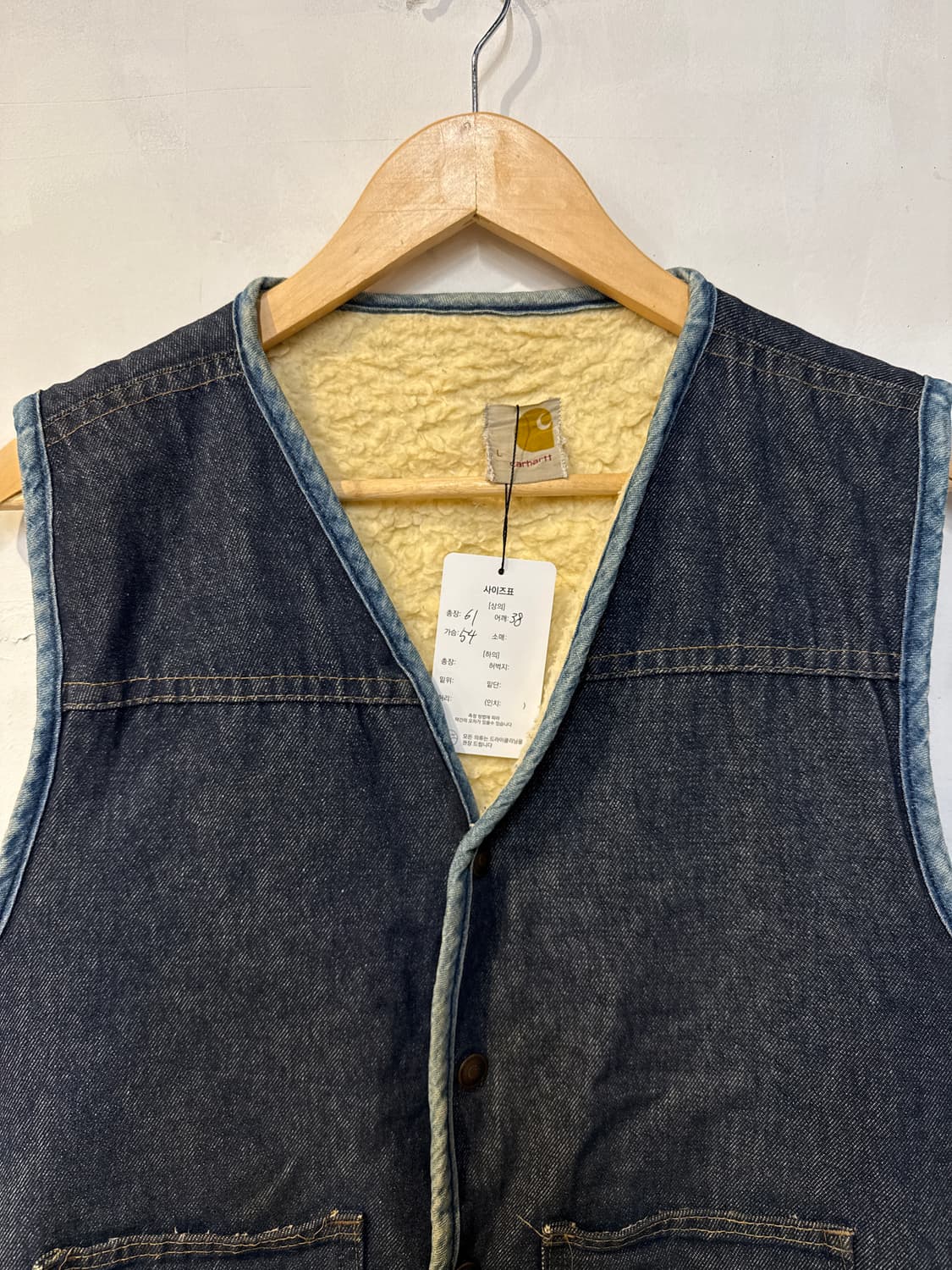 칼하트 데님 플리스 베스트 조끼 상품이미지2