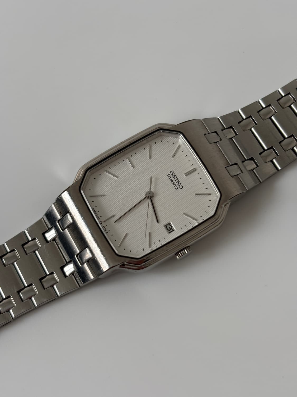 세이코 1980년대 실버 스퀘어 쿼츠 남성 상품이미지5