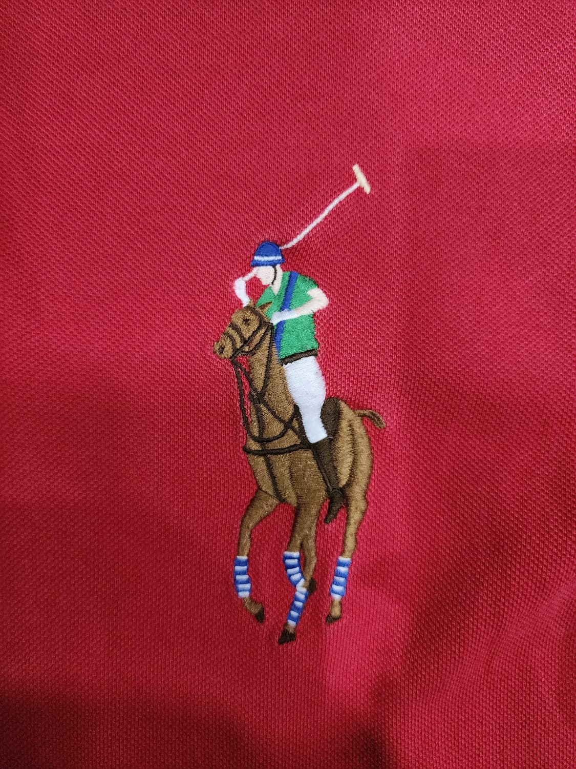 폴로 랄프로렌 빈티지 빅 멀티포니 커스텀핏 카라 반팔티 pk 반팔티 M 상품이미지6