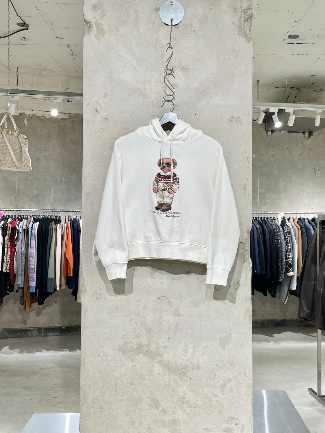 폴로 랄프로렌 아이보리 폴로 베어 플리스 후디 상품이미지1