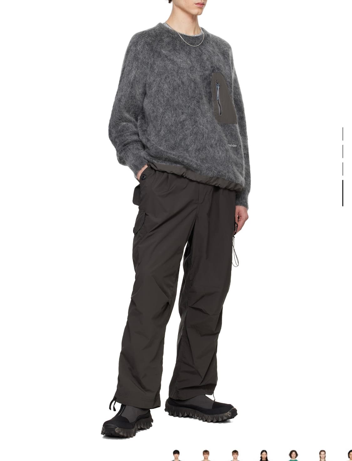 AND WANDER Grey Mohair Wool Sweater 상품이미지4
