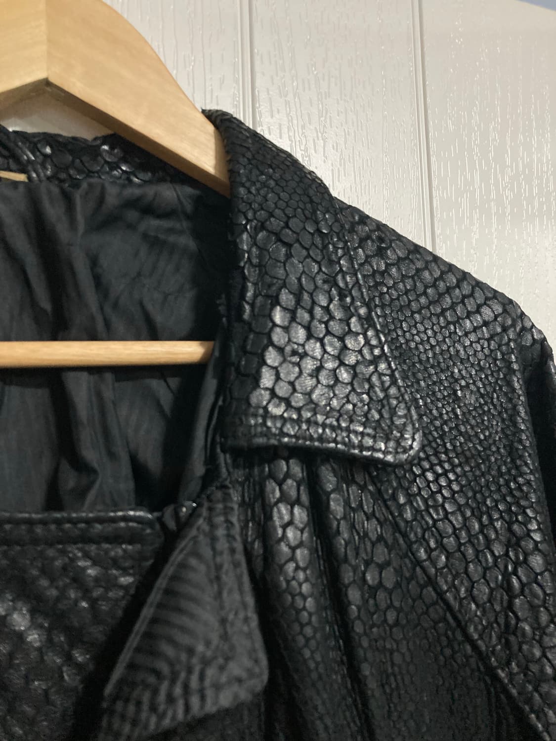 80s 파이톤 가죽 봄버 자켓 상품이미지7