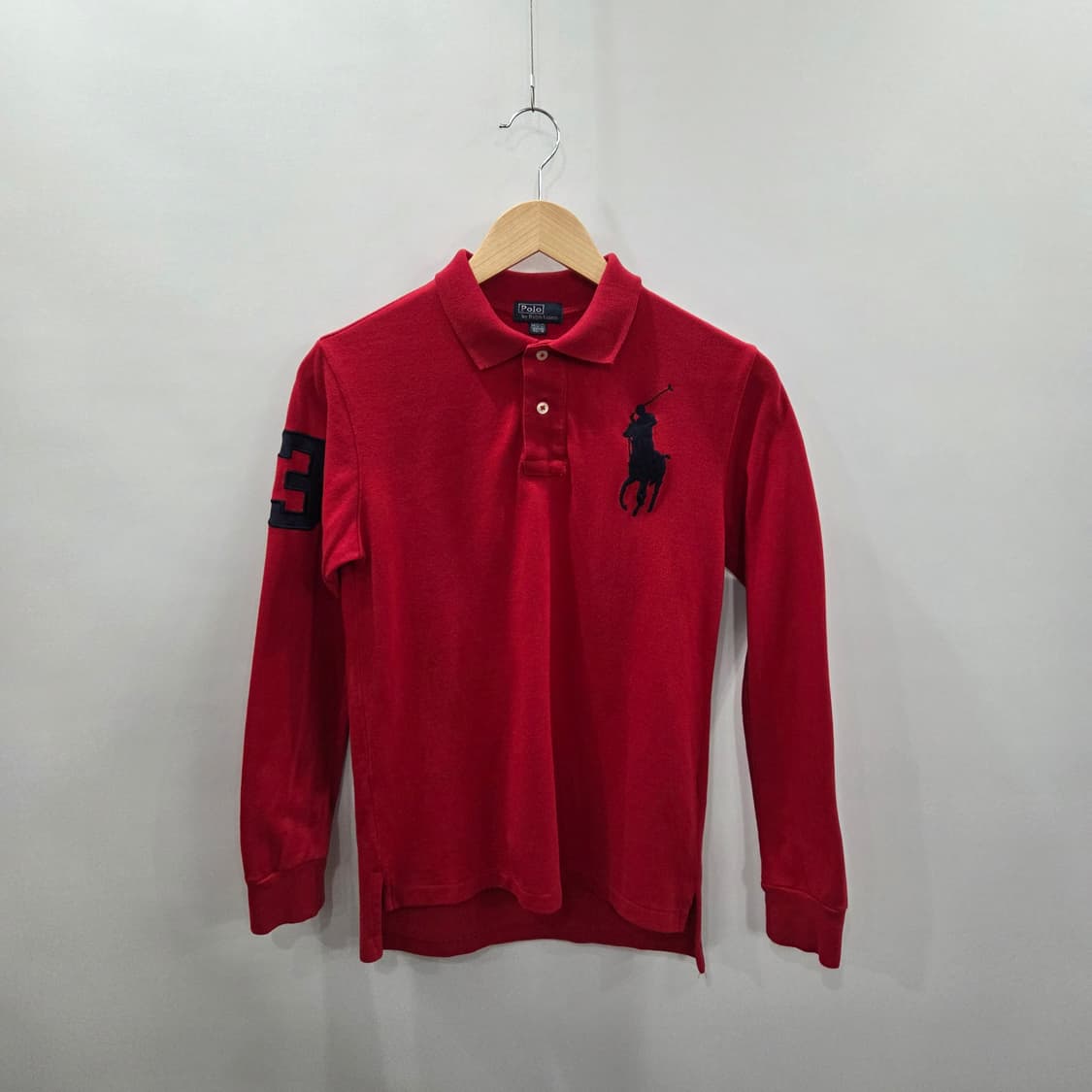 폴로랄프로렌 키즈 빅포니 피케 카라 롱슬리브 레드 M/10/12 상품이미지1
