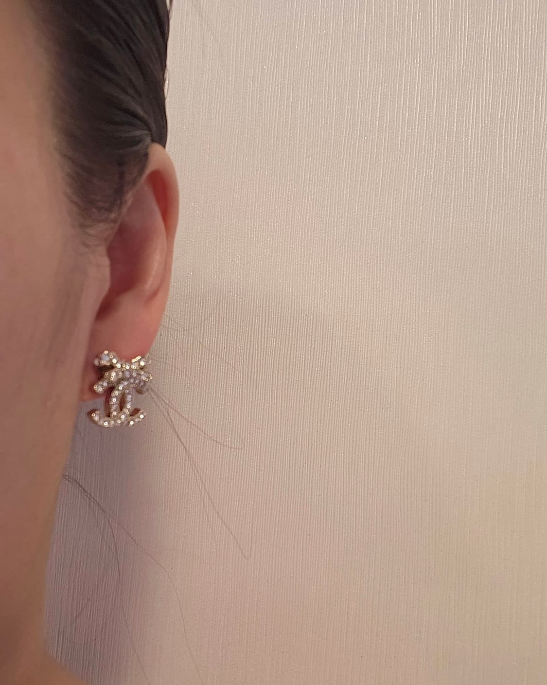 샤넬 리본 보석CC 귀걸이 샴페인골드 업사이클링 상품이미지8