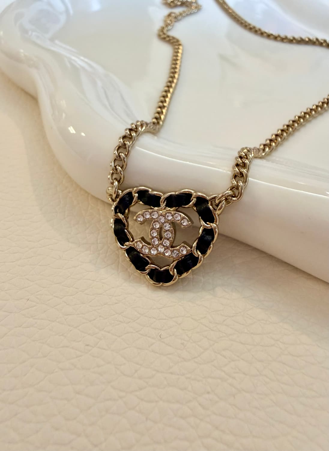 샤넬 가죽체인하트 체인목걸이 업사이클링 상품이미지4