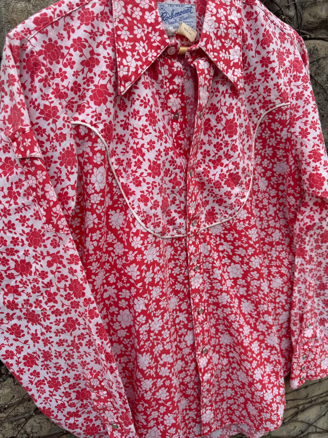 70s 락마운트 빈티지 플라워 패턴 웨스턴 셔츠  상품이미지5