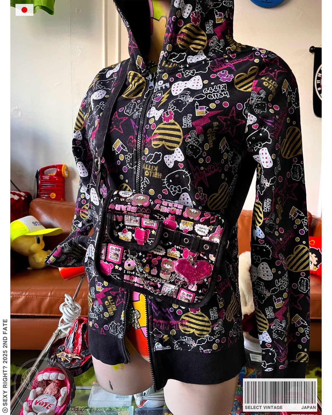 Jpn Vintage GAL Heart Chain Hip Sack 상품이미지1