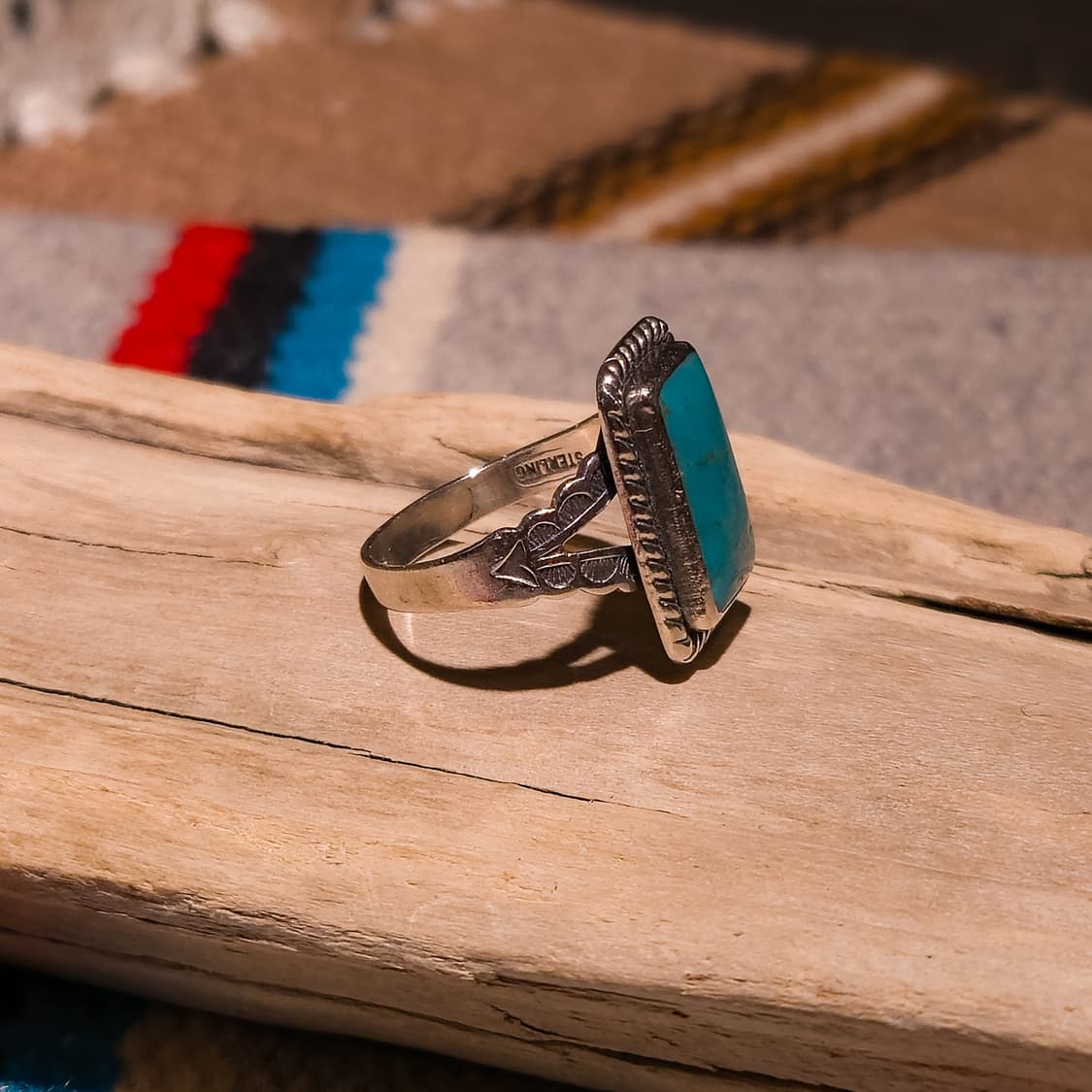 Southwestern Turquoise Silver Ring 상품이미지4
