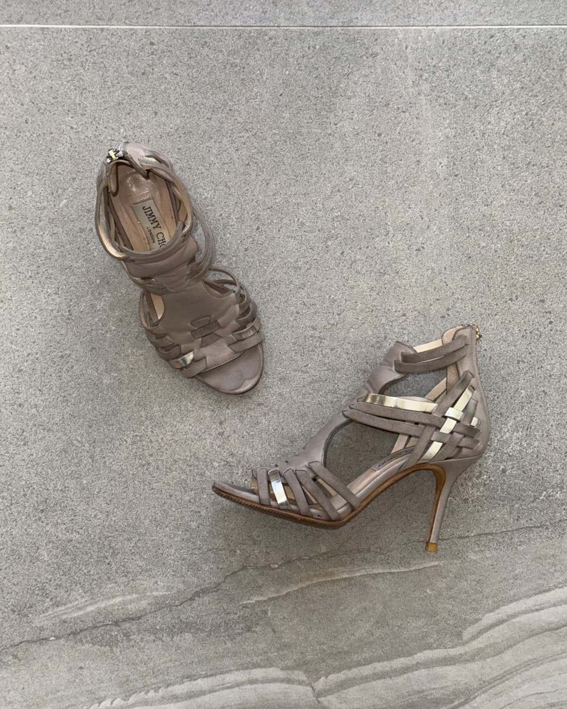 Jimmy Choo beige open toe strap pumps 상품이미지1