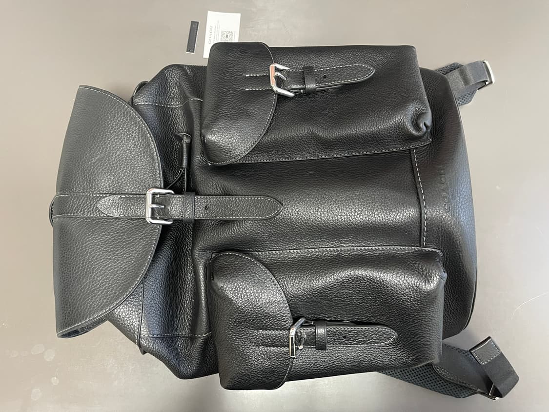 COACH 코치 가죽 워너 백팩 블랙 상품이미지1