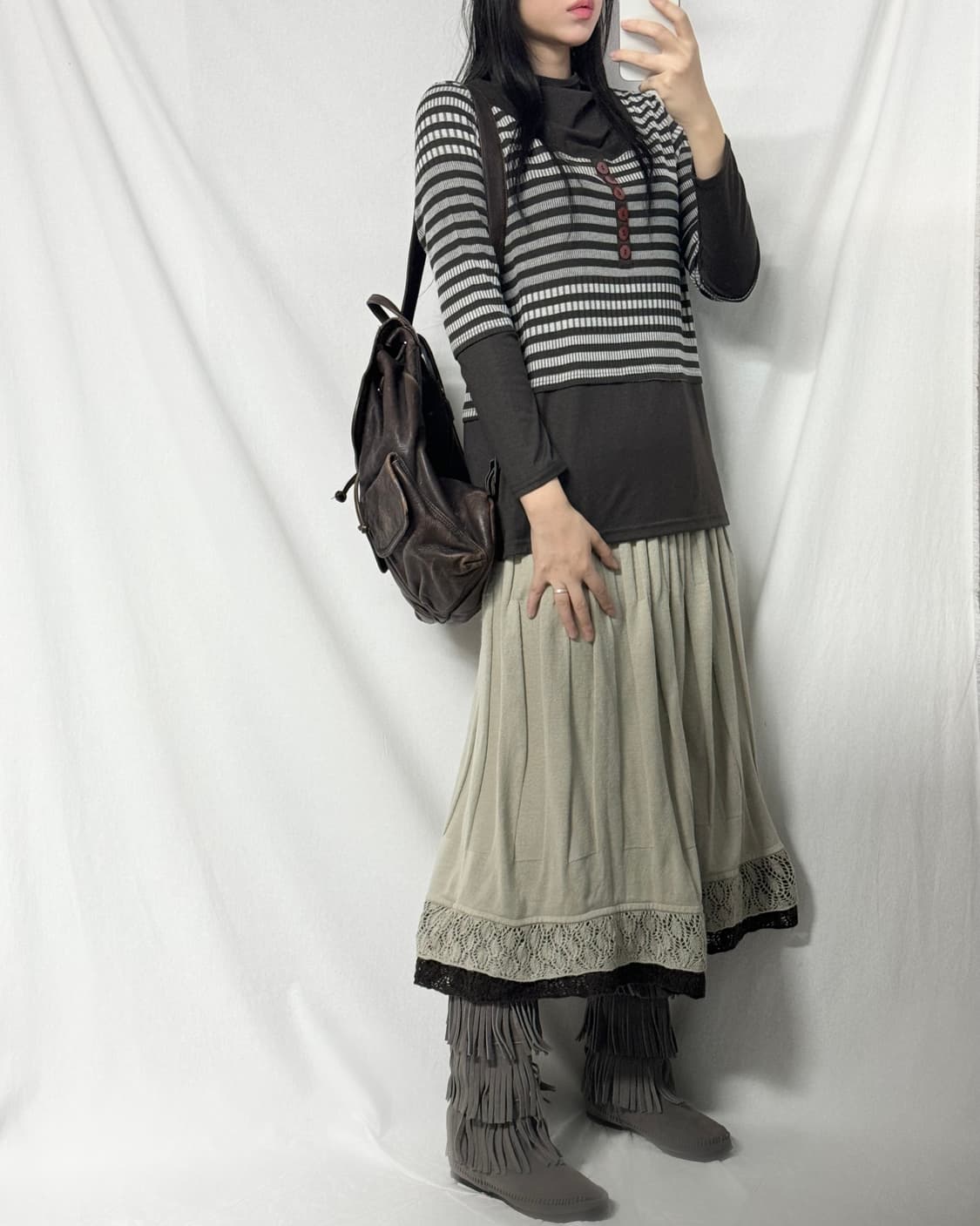 레이어드 버튼 니트 상품이미지3