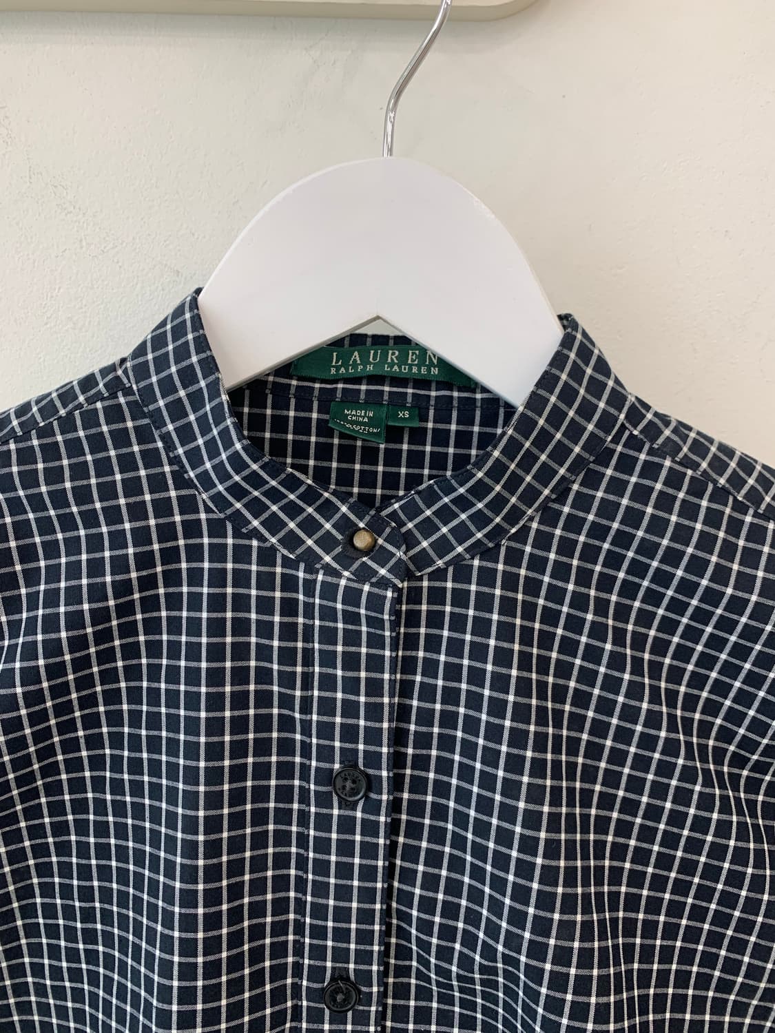 로렌 랄프로렌 체크 헨리넥 셔츠 블라우스 XS 상품이미지2