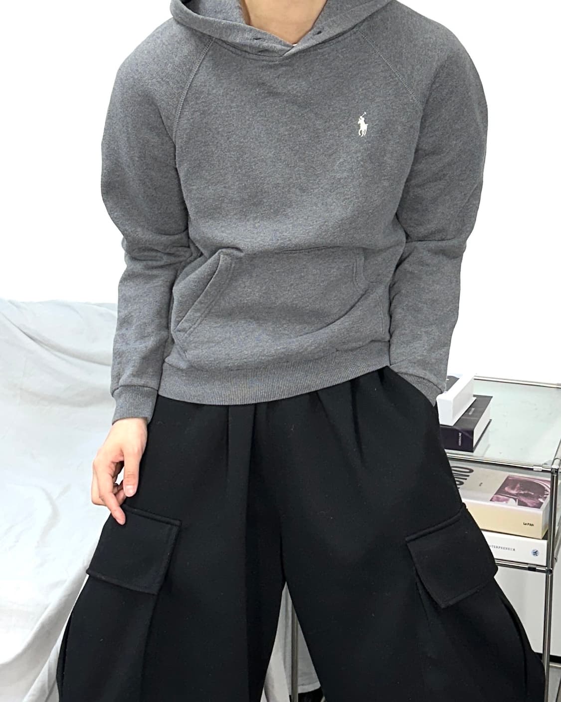 폴로 랄프로렌 딥그레이 후드티 M 상품이미지2