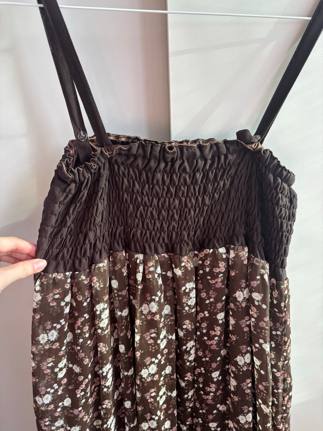 빈티지 플라워 무늬 미니 원피스 상품이미지5