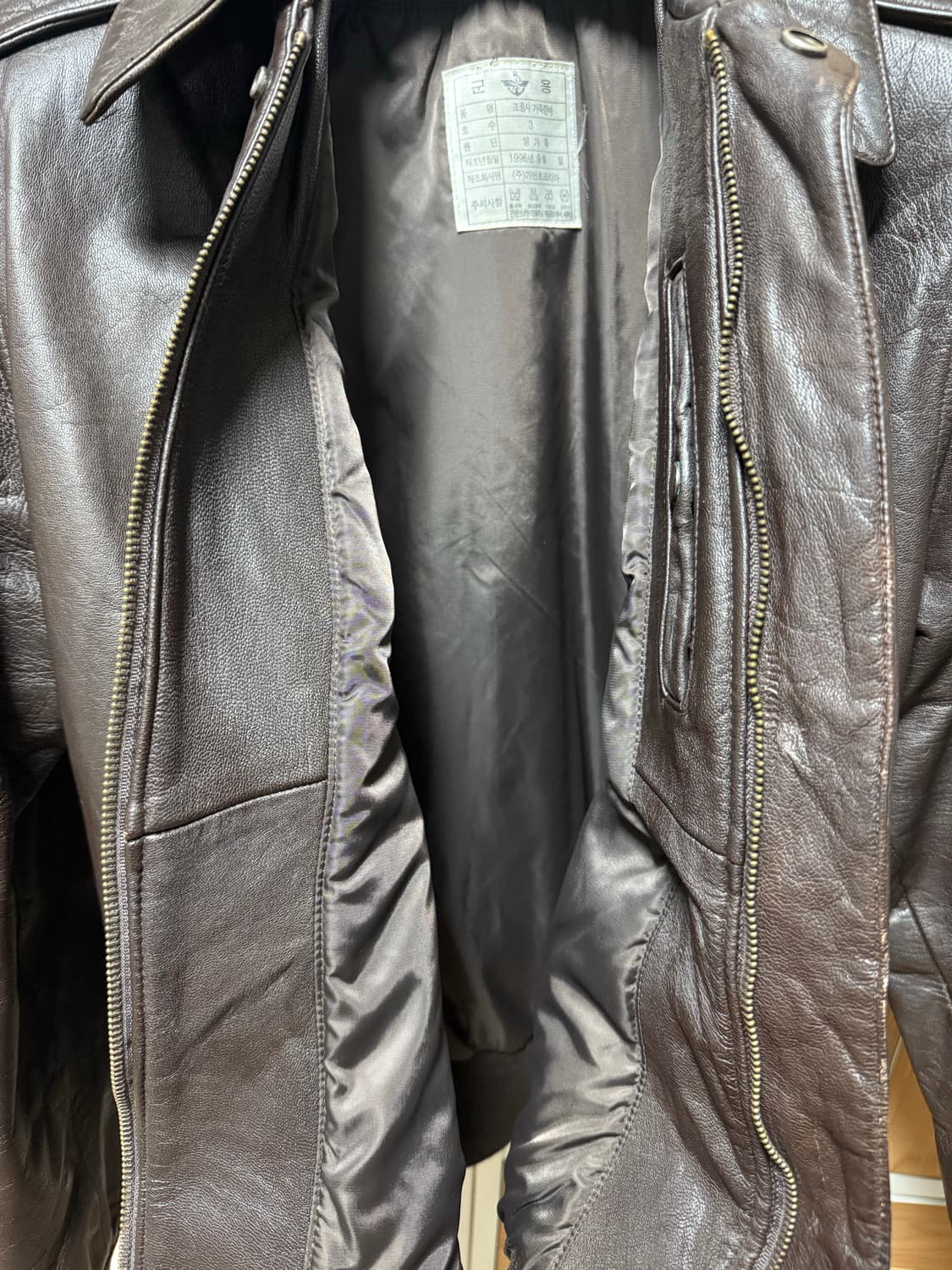 국군 A-2 레더 자켓 양가죽 3호 (A2 Flight Jacket Br 상품이미지3