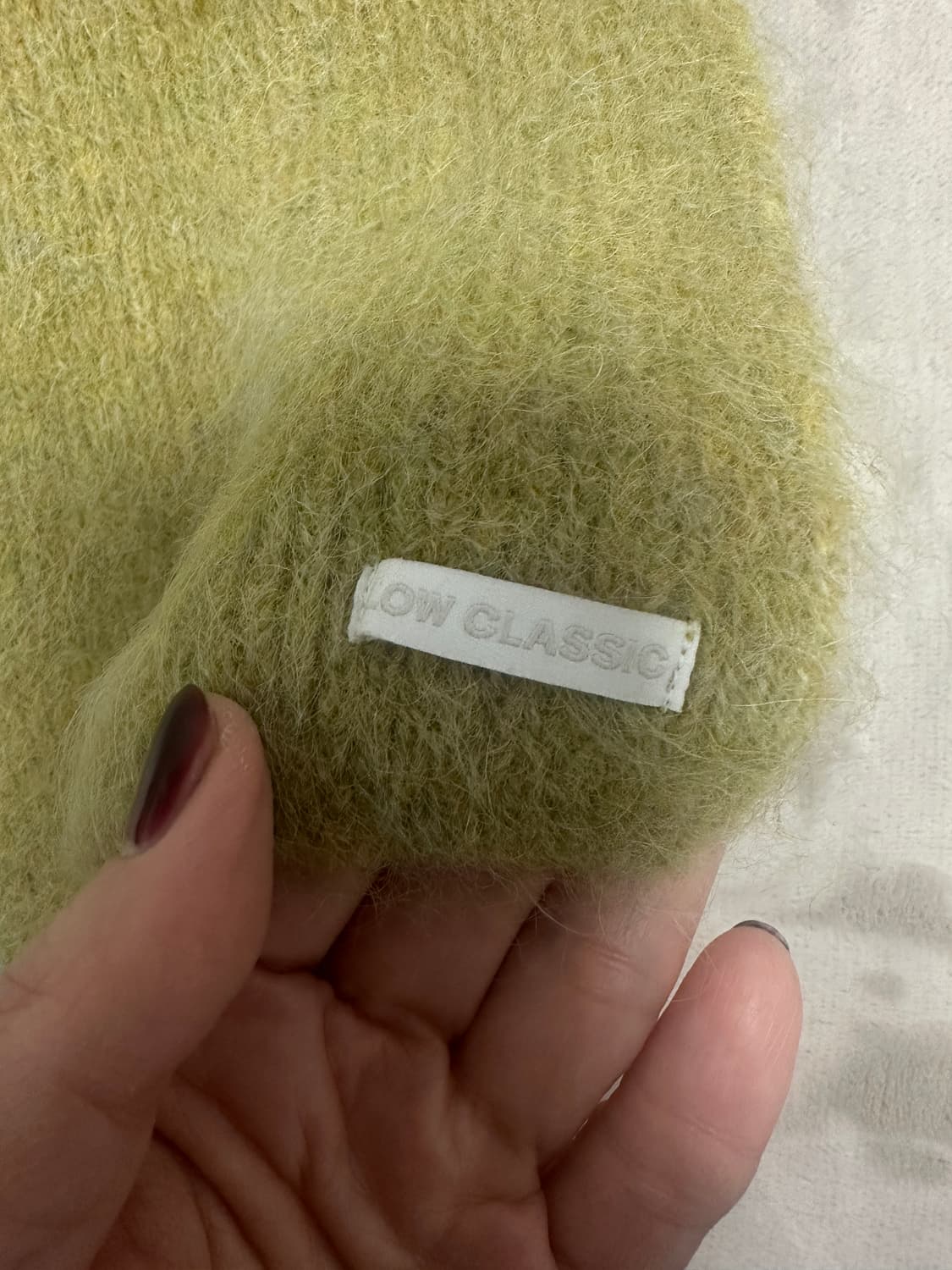로우클래식 소프트 알파카 머플러 올리브 색상 상품이미지6