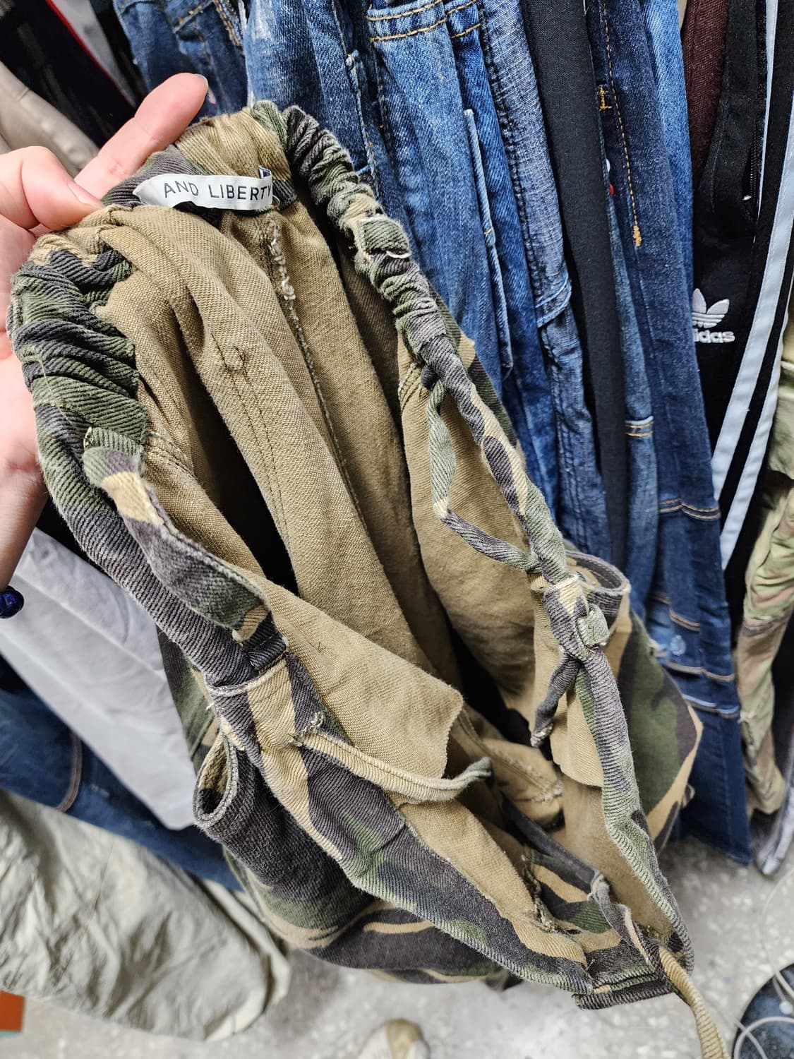 카모플라쥬 밀리터리 헤비코튼 와이드 카고팬츠  상품이미지5