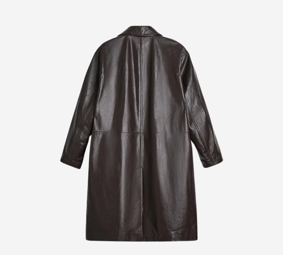 자라 Origins 레더 트렌치 코트 가죽 코트 M 상품이미지3