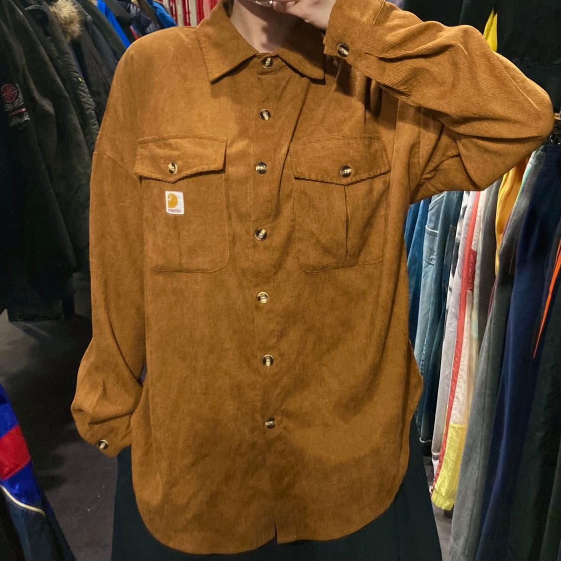 [IM]칼하트 코듀로이 워크셔츠 카멜 상품이미지2