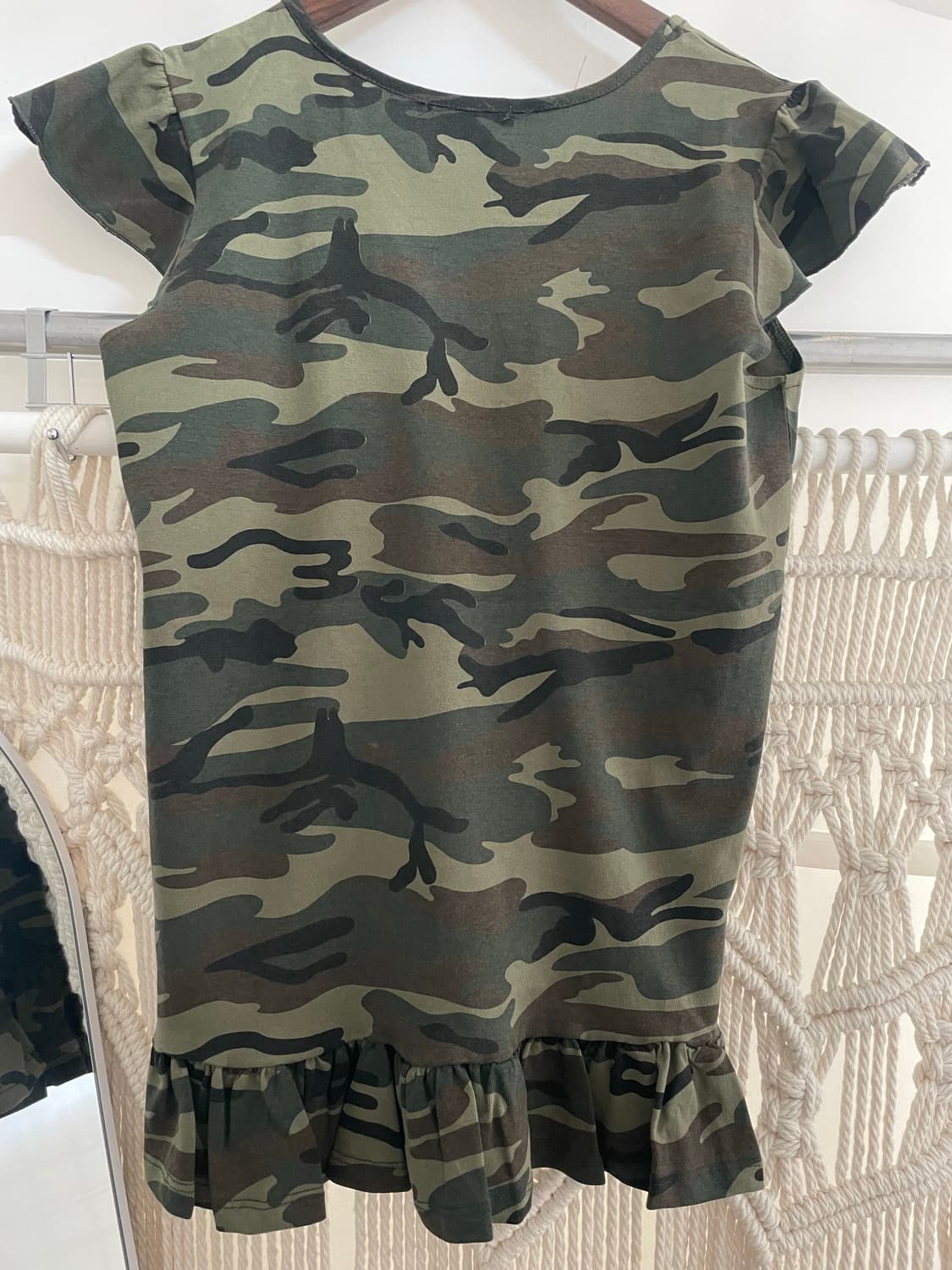 카키 카모플라쥬 셔링 프릴 원피스 상품이미지2