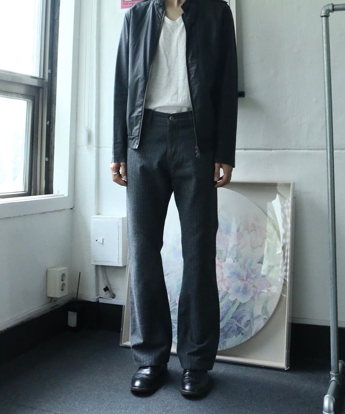 폴스미스 핀 스트라이프 플레어 울 팬츠 상품이미지2