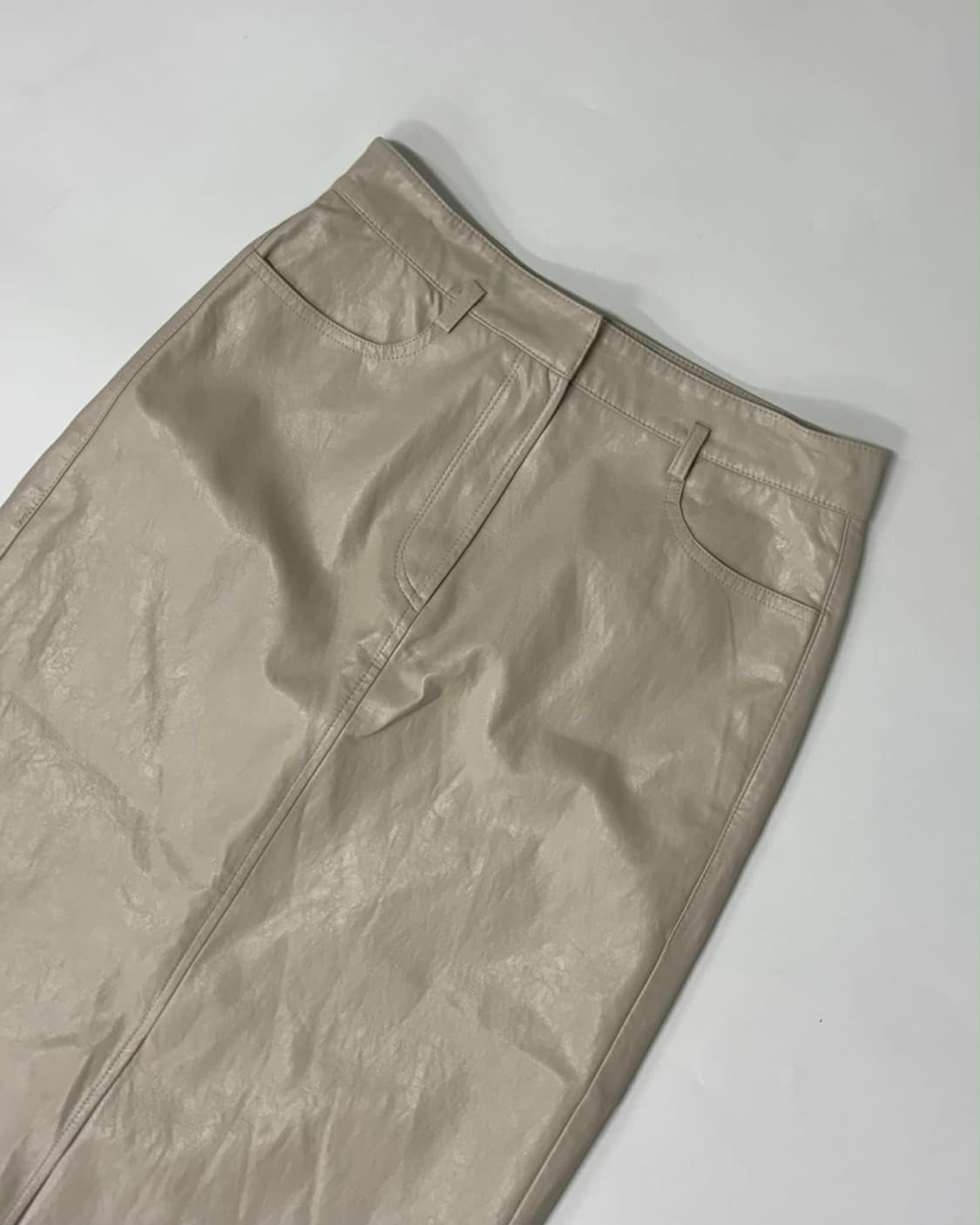 [S] 클럽모나코 한섬 23년 신형 레더 롱 스커트 상품이미지1