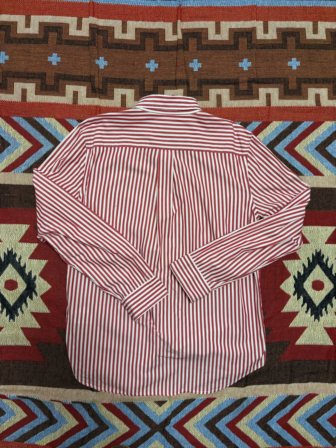 여성55) 폴로 랄프로렌 스트라이프 셔츠 레드 상품이미지6