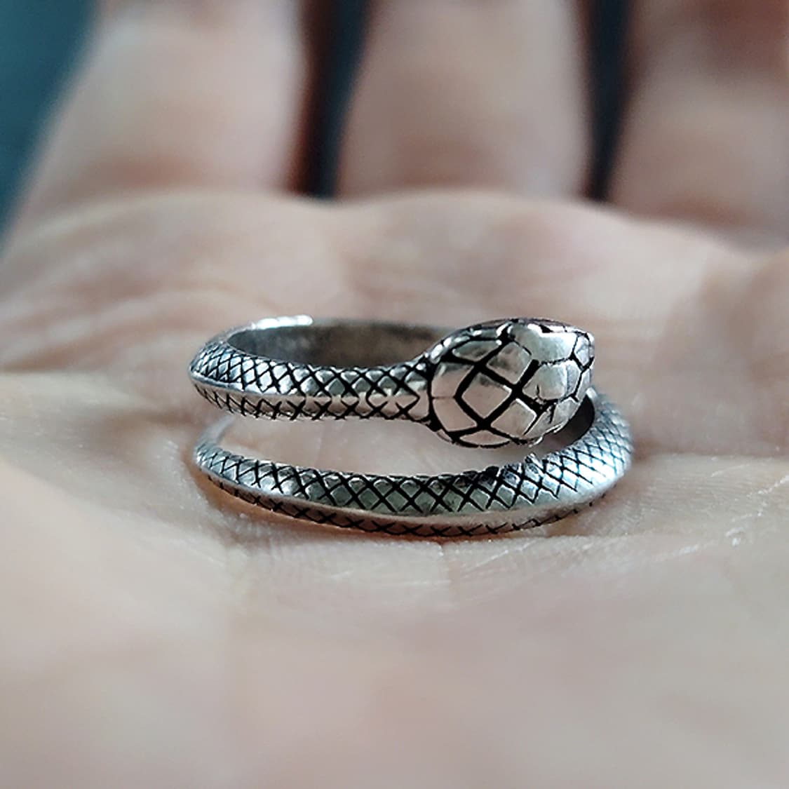 Coil Snake 실버 남자 엔틱 빈티지 명품 뱀 반지 상품이미지5