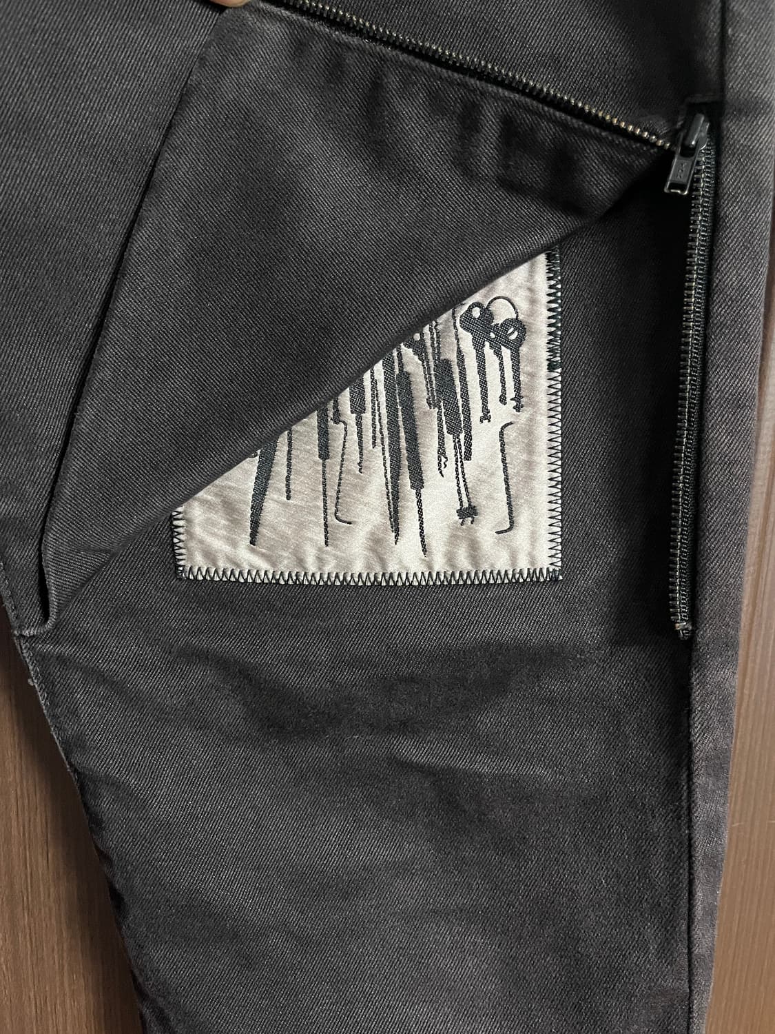Zipper Multi-Pocket Tool Print Denim 상품이미지2