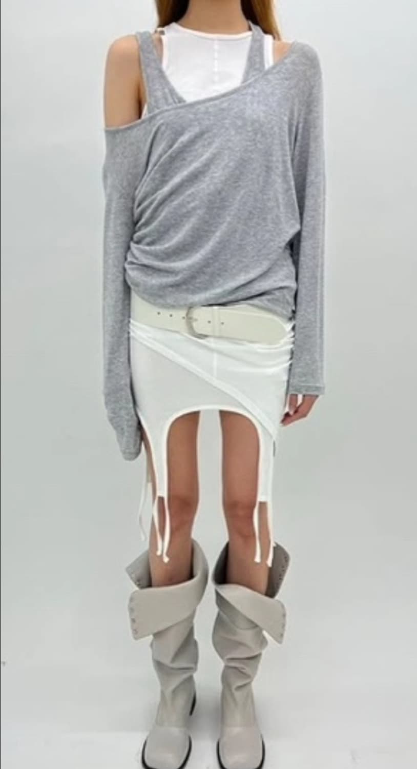 세릭 투웨이 레이어드 롱탑 그레이 상품이미지3