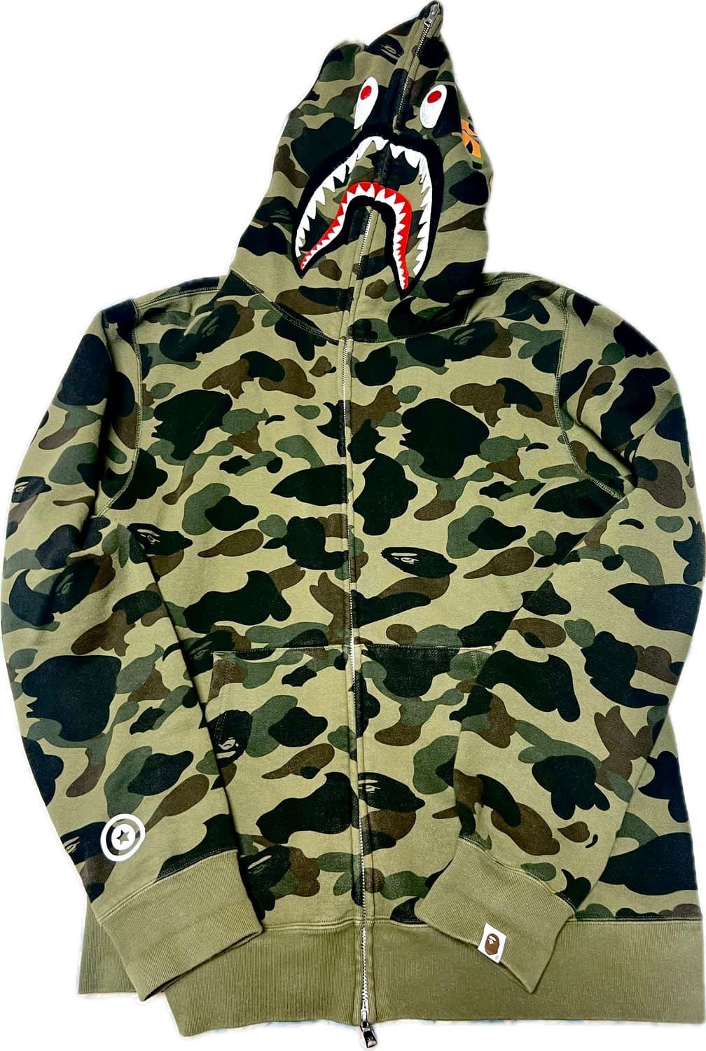 베이프 카모 샤크 후드집업 녹계 상품이미지1