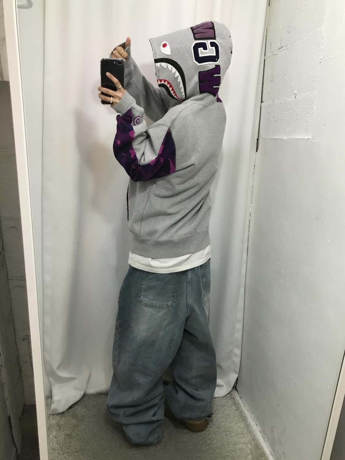 Bape Purple Camouflage Two-Way Hood Zi 상품이미지6