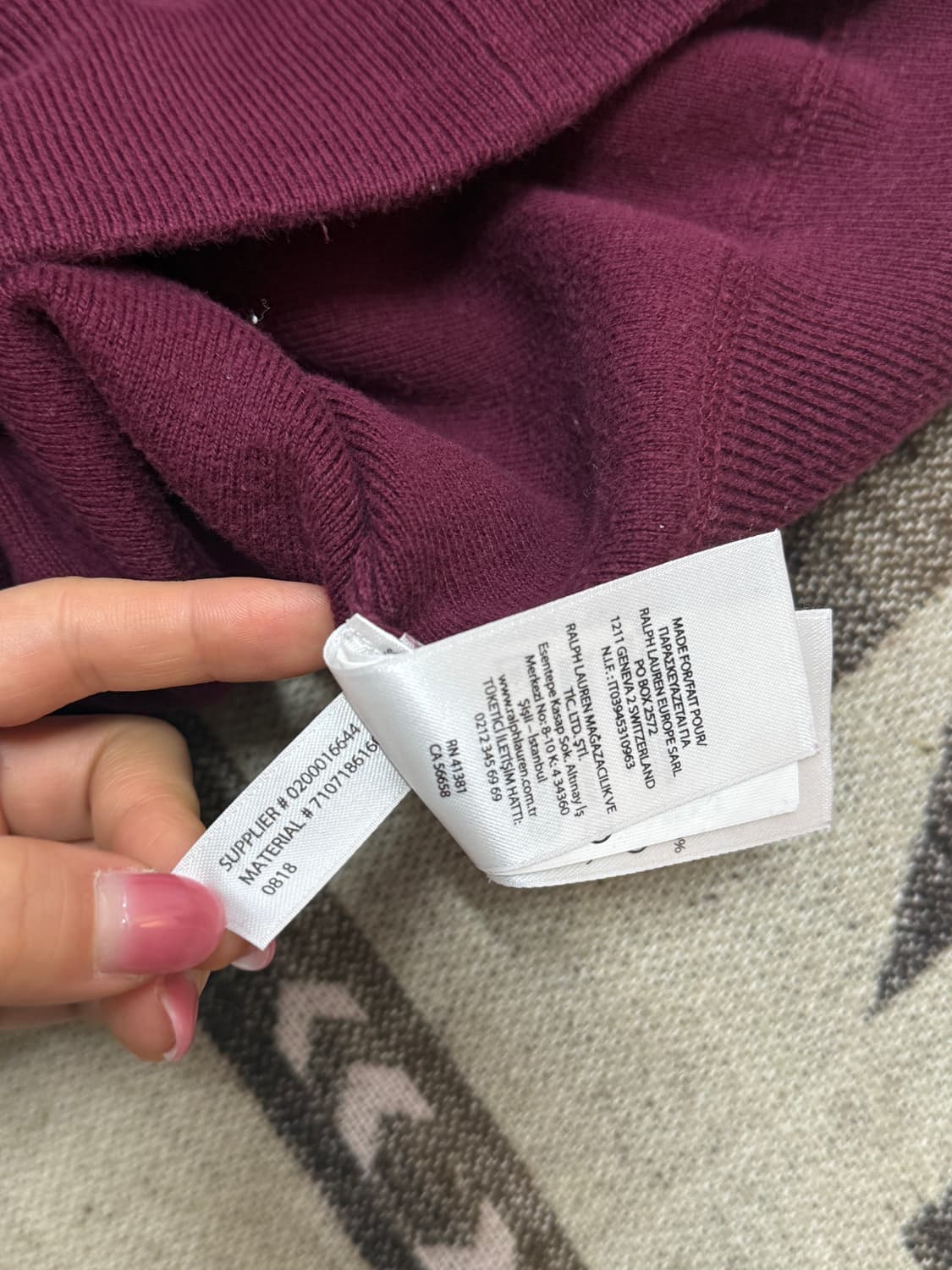 폴로랄프로렌 니트 버건디 상품이미지6