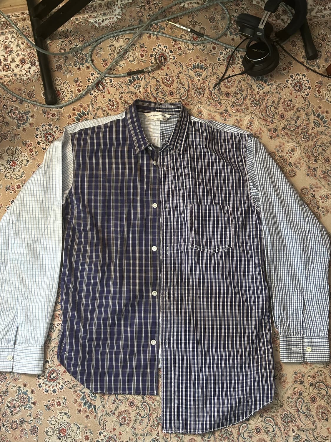 꼼데가르송 블루 체크 셔츠 상품이미지1