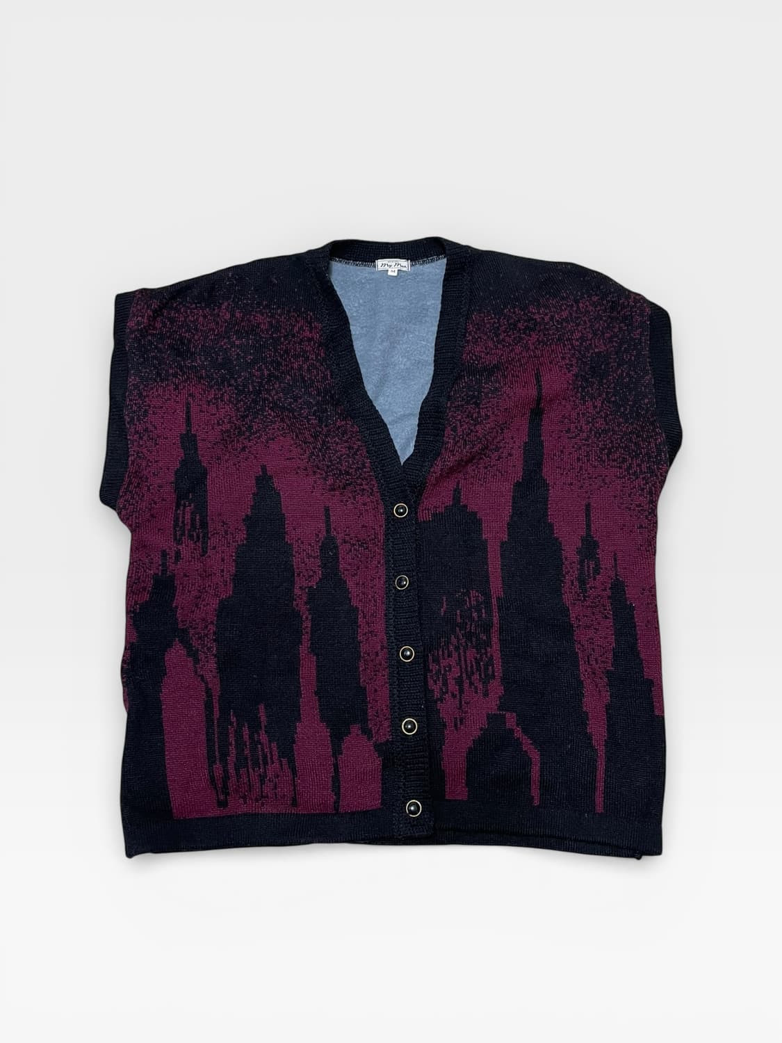 JP 80's - 자카드 니트 가디건 베스트 (L 추천) 상품이미지1