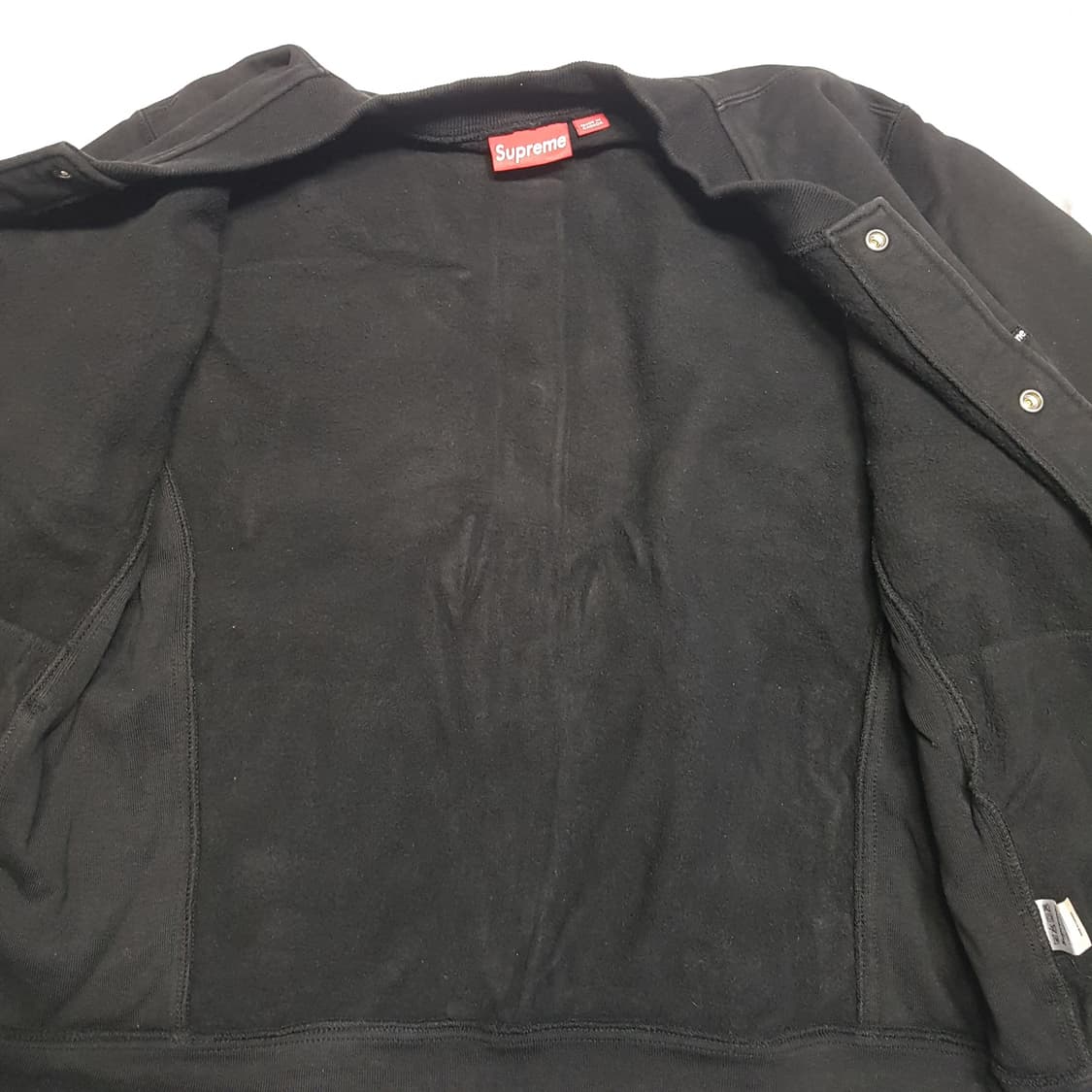 L 슈프림 스냅 프론트 스웻 자켓 스몰 박스 로고 블랙 supreme 상품이미지6