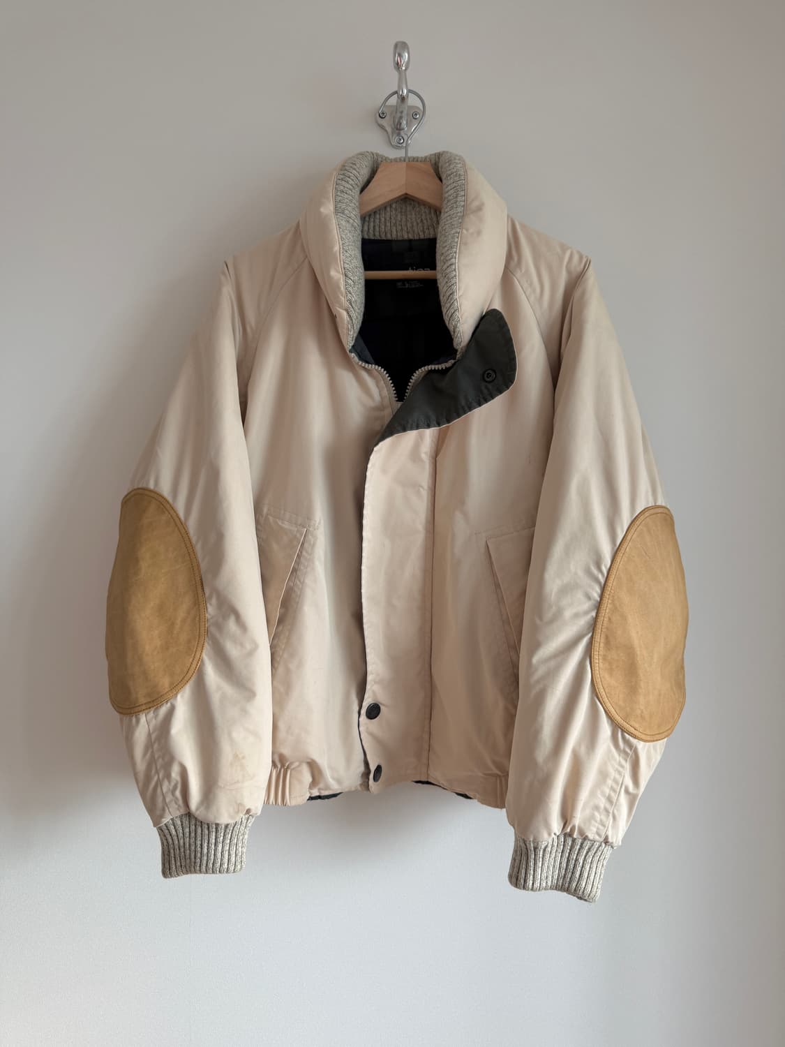 90's 노티카(nautica) 레더 엘보우 봄버 자켓 상품이미지1