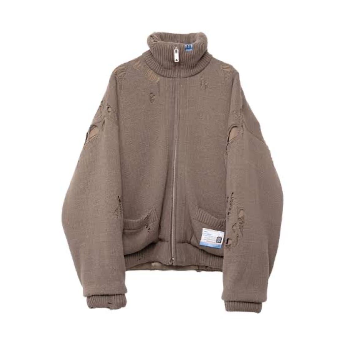 미하라 야스히로 패디드 니트 가디건 브라운 상품이미지1